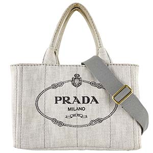 プラダ カナパ デニム ビアンコ 2WAY トートバッグ