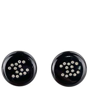 シャネル CCロゴ レジン ラインストーン ブラック ピアス