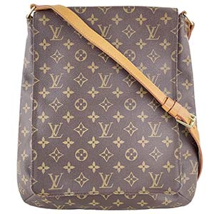ルイ・ヴィトン モノグラム ミュゼット ブラウン ロング ショルダーバッグ