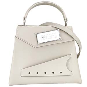 メゾンマルジェラ スナッチト スモール グレイニーカーフレザー グレージュ 3WAY ハ