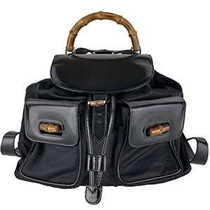 グッチ バンブー ナイロン エナメル ブラック リュック