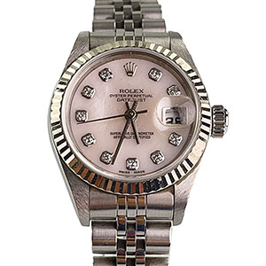 ロレックス デイトジャスト 10P ダイヤモンド シルバー ピンク ステンレススチール 79174G 腕時計