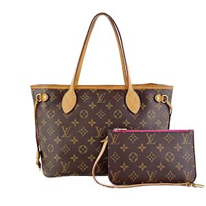ルイ・ヴィトン モノグラム ネヴァーフルPM ポーチ付き ブラウン トートバッグ