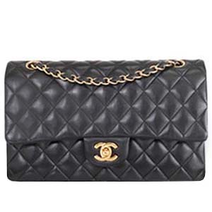 シャネル マトラッセ 25㎝ ラムスキン ブラック ショルダーバッグ