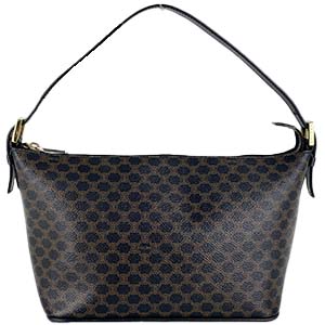 セリーヌ セリーヌ マカダム PVC レザー ブラック ショルダーバッグ