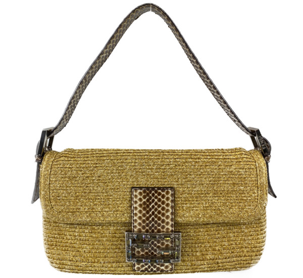 フェンディ マンマバゲット 麻 ショルダーバッグ