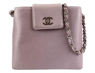 ラムスキン パープル チェーンショルダーバッグ