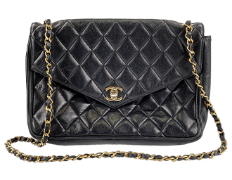 マトラッセ ラムスキン ブラック ショルダーバッグ