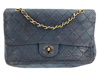 マトラッセ 25㎝ ラムスキン ブラック ショルダーバッグ