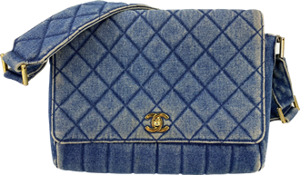 マトラッセ デニム ブルー ショルダーバッグ