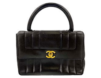 マドモアゼル ラムスキン ブラック ハンドバッグ