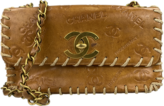 ヌメ皮 ブラウン チェーンショルダーバッグ