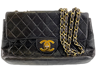 デカマトラッセ 30cm ラムスキン ブラック ショルダーバッグ A04412