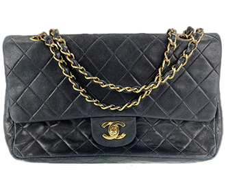 マトラッセ 25㎝ ラムスキン ブラック ショルダーバッグ A01112