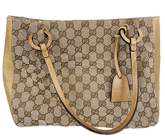 GGキャンバス キャンバス レザー ベージュ トートバッグ