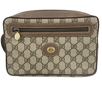 GGプラス PVC レザー ブラウン セカンドバッグ