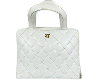 ワイルドステッチ カーフスキン ホワイト ハンドバッグ