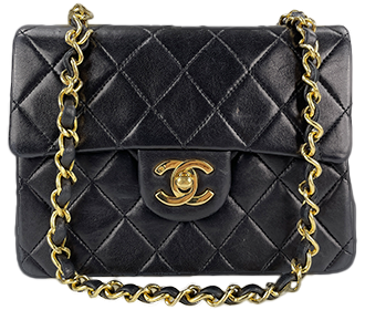 ミニマトラッセ 18㎝ ラムスキン ブラック ショルダーバッグ A01115