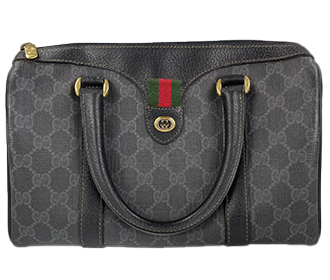 オールドシェリーライン PVC レザー ブラック ハンドバッグ