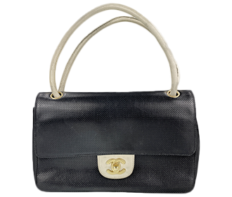 パンチング レザー ブラック ショルダーバッグ A16533