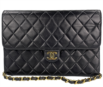 マトラッセ 25㎝ ラムスキン ブラック ショルダーバッグ A03570