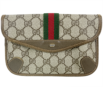 オールドシェリーライン PVC レザー ブラウン ポーチ