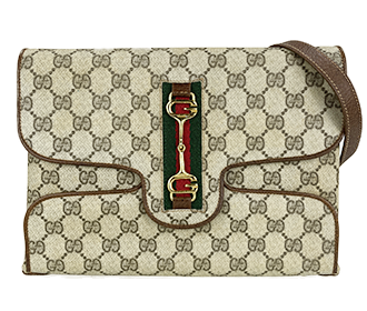 オールドシェリーライン PVC レザー ブラウン ショルダーバッグ