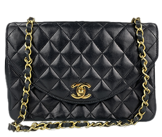 マトラッセ 22㎝ ラムスキン ブラック ショルダーバッグ