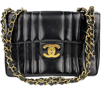 マドモアゼル 30㎝ ラムスキン ブラック チェーン ショルダーバッグ