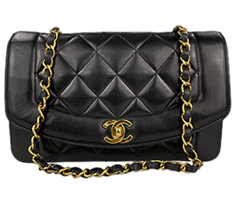 マトラッセ ダイアナフラップ 22㎝ ラムスキン ブラック ショルダーバッグ A01164