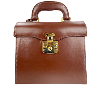 レディロック レザー ブラウン ハンドバッグ