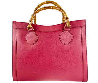 バンブー レザー レッド トートバッグ