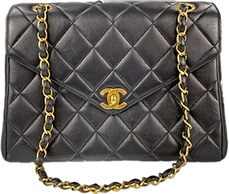 マトラッセ ラムスキン ブラック ショルダーバッグ