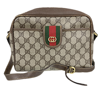 オールドシェリーライン PVC レザー ブラウン ショルダーバッグ