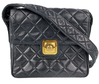 マトラッセ ラムスキン ブラック ショルダーバッグ