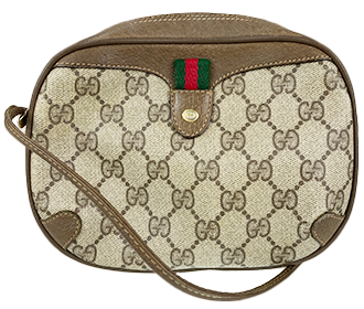 オールドシェリーライン PVC レザー ブラウン ショルダーバッグ