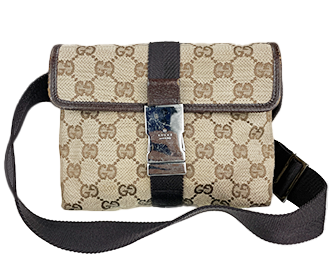 GGキャンバス キャンバス レザー ベージュ ウエストバッグ