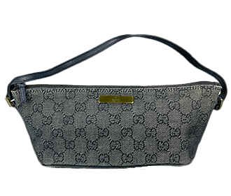 GGキャンバス キャンバス レザー ブラック アクセサリーポーチ