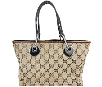 GGキャンバス エクリプス キャンバス レザー ベージュ トートーバッグ