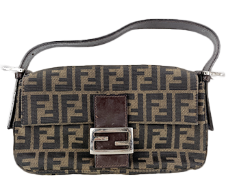 マンマバゲット ズッカ キャンバス レザー ブラウン ショルダーバッグ