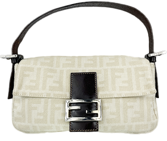 マンマバゲット ズッカ キャンバス レザー ベージュ ショルダーバッグ