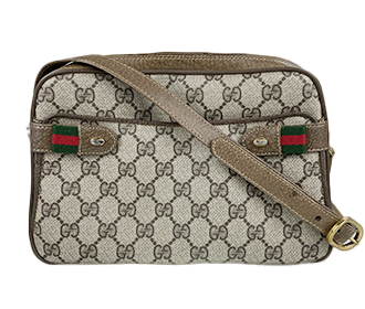 オールドシェリーライン PVC レザー ブラウン ショルダーバッグ