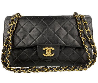 マトラッセ 23㎝ ラムスキン ブラック ショルダーバッグ A01113