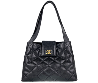 マトラッセ キャビアスキン ブラック ショルダーバッグ