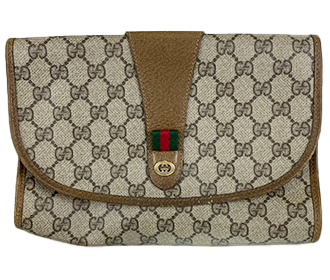 オールドシェリーライン PVC レザー ブラウン クラッチバッグ