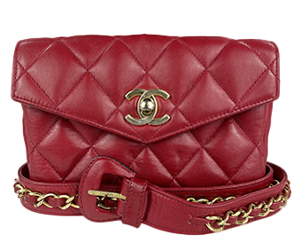 マトラッセ ラムスキン レッド ウエストポーチ