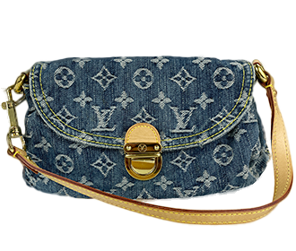 モノグラム デニム ミニプリーティ ブルー ショルダーバッグ M95050