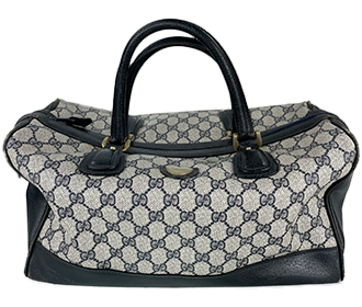 GGプラス PVC レザー グレー ボストンバッグ