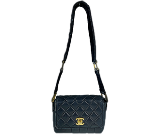 マトラッセ ラムスキン ブラック ショルダーバッグ