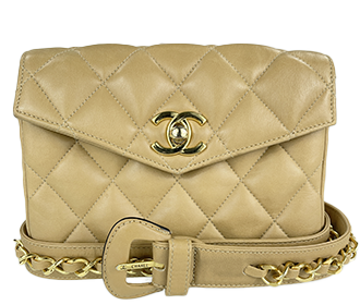 マトラッセ ラムスキン ベージュ ウエストポーチ